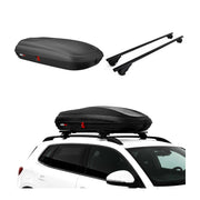 Coffre de Toit 320L + Barres de Toit pour Seat Ateca 2016-2026 Noir