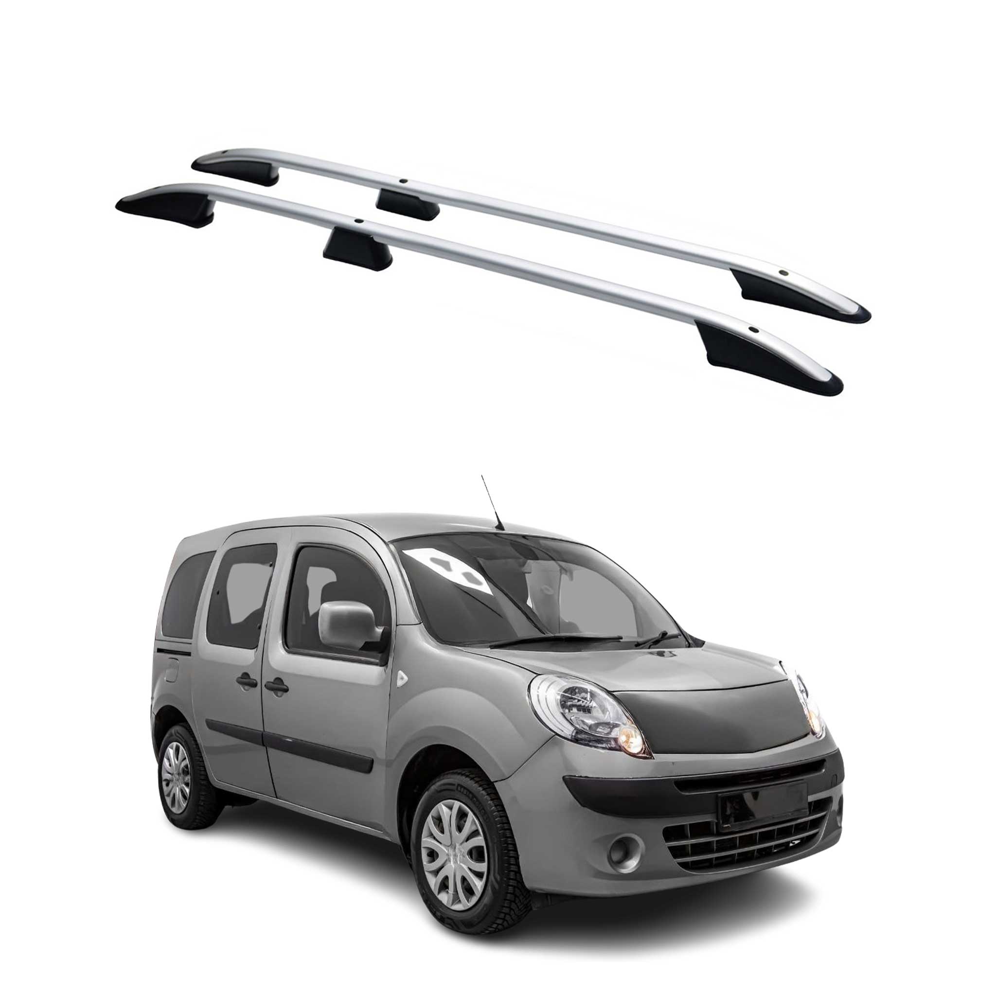 Barres de toit longitudinales pour Renault Kangoo 2008-2021 L1 Alu Gris