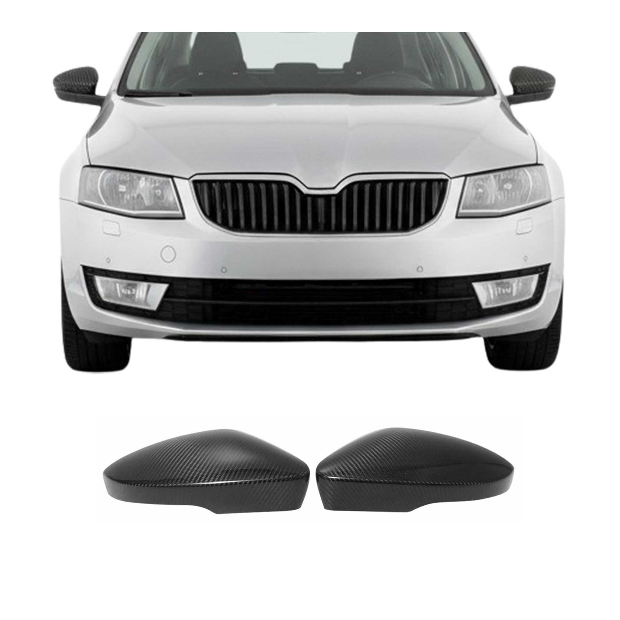 Coques de Rétroviseurs pour Skoda Octavia III 2013-2019 en Carbone Noir