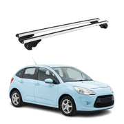 Barres de toit Transversales pour Citroen C3 II 2009-2016 TÜV Aluminium Gris 2x
