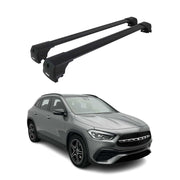 Barres De Toit Transversales pour Mercedes Classe GLA 2020-2025 Alu Noir ABE
