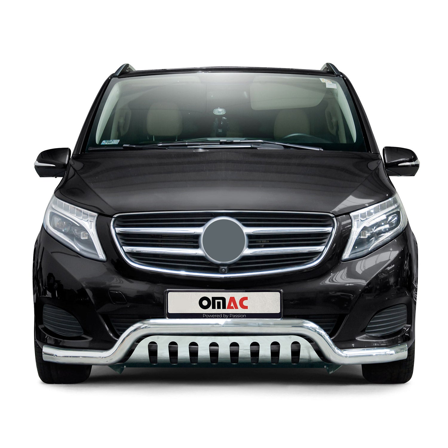 Pare-Buffle Avant Pour Mercedes Classe V 2014-2019 Acier Inoxy Argent