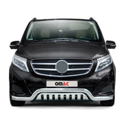 Pare-Buffle Avant Pour Mercedes Classe V 2014-2019 Acier Inoxy Argent