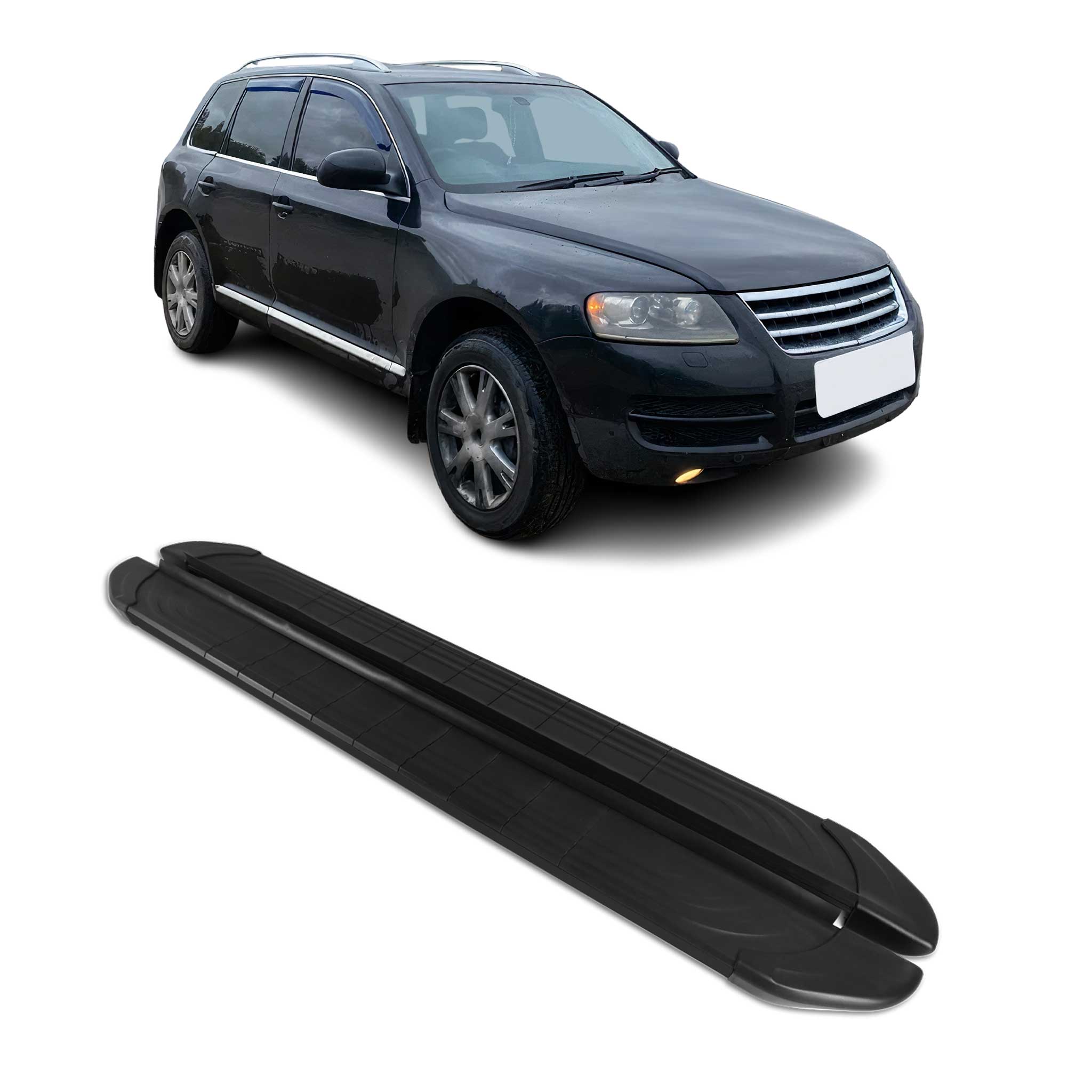 Marchepieds Latéraux pédale pour VW Touareg 2003-2010 2Pcs Aluminium Noir