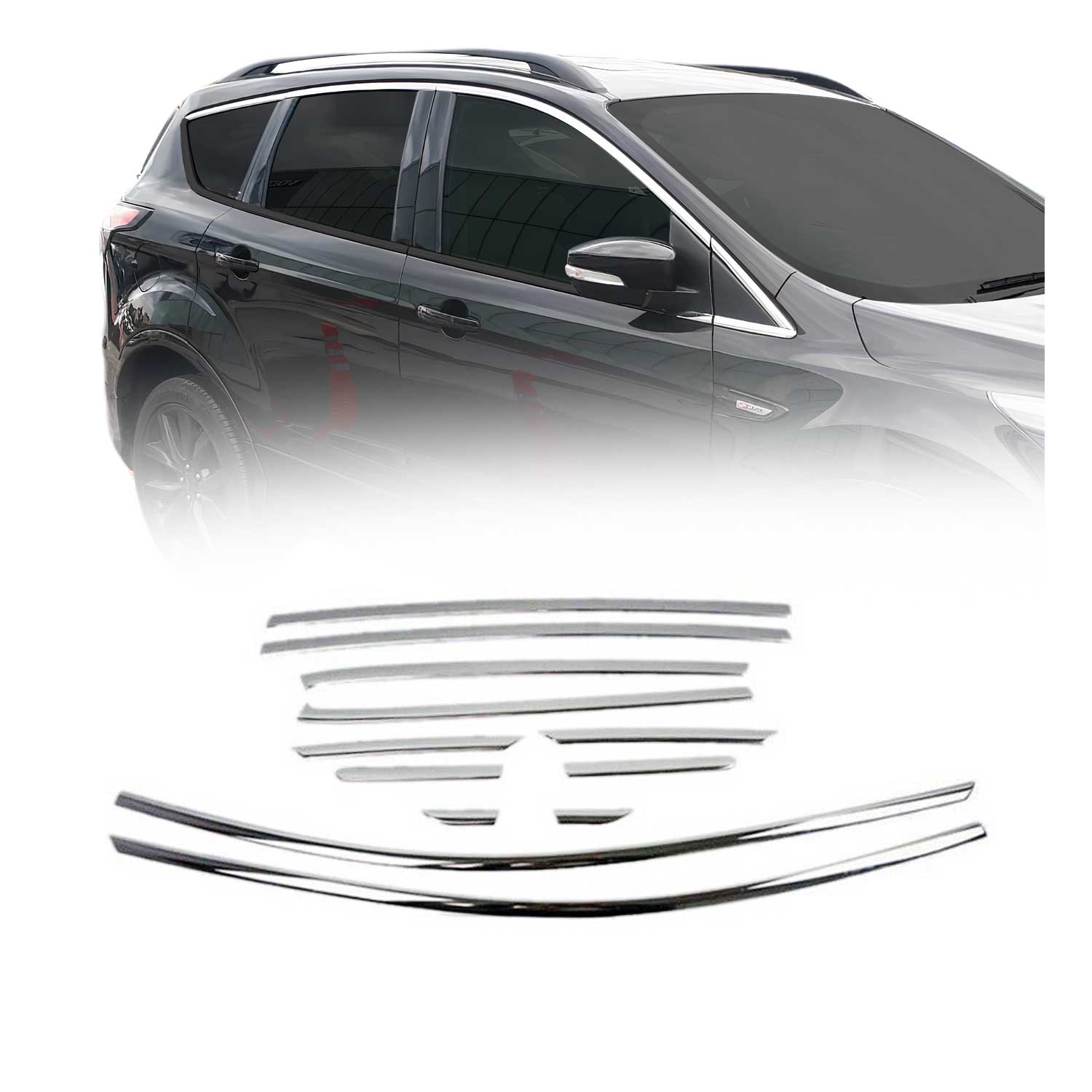 Garniture de Fenêtre pour Ford Kuga II 2012-2019 Acier Inox 12Pcs