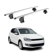 Barres de toit transversales Alu pour VW Polo mk5 2009-2017 5Portes TÜV Gris 2x