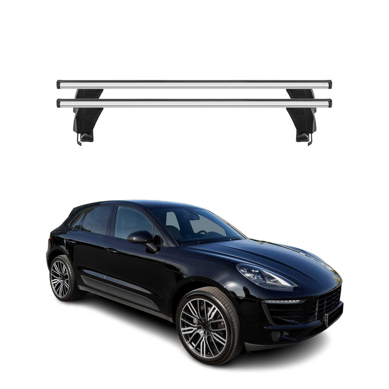 Menabo Barres de toit Transversales pour Porsche Macan 2013-2018 Gris T†V 2x