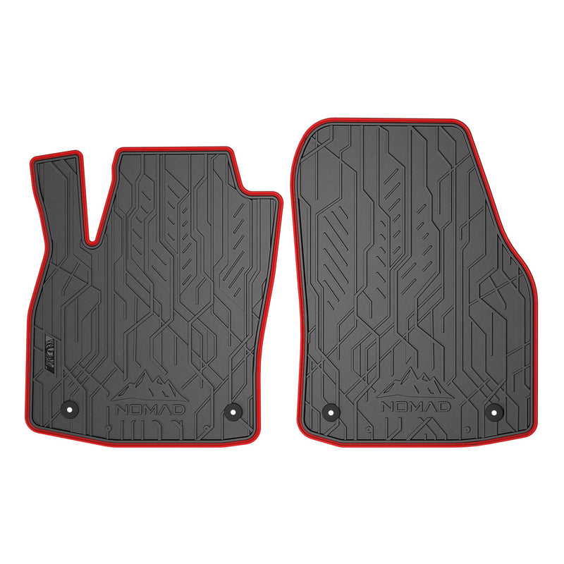 Tapis de Sol de Voiture pour Opel Astra H 2004-2014 Caoutchouc Noir-Rogue 2Pcs
