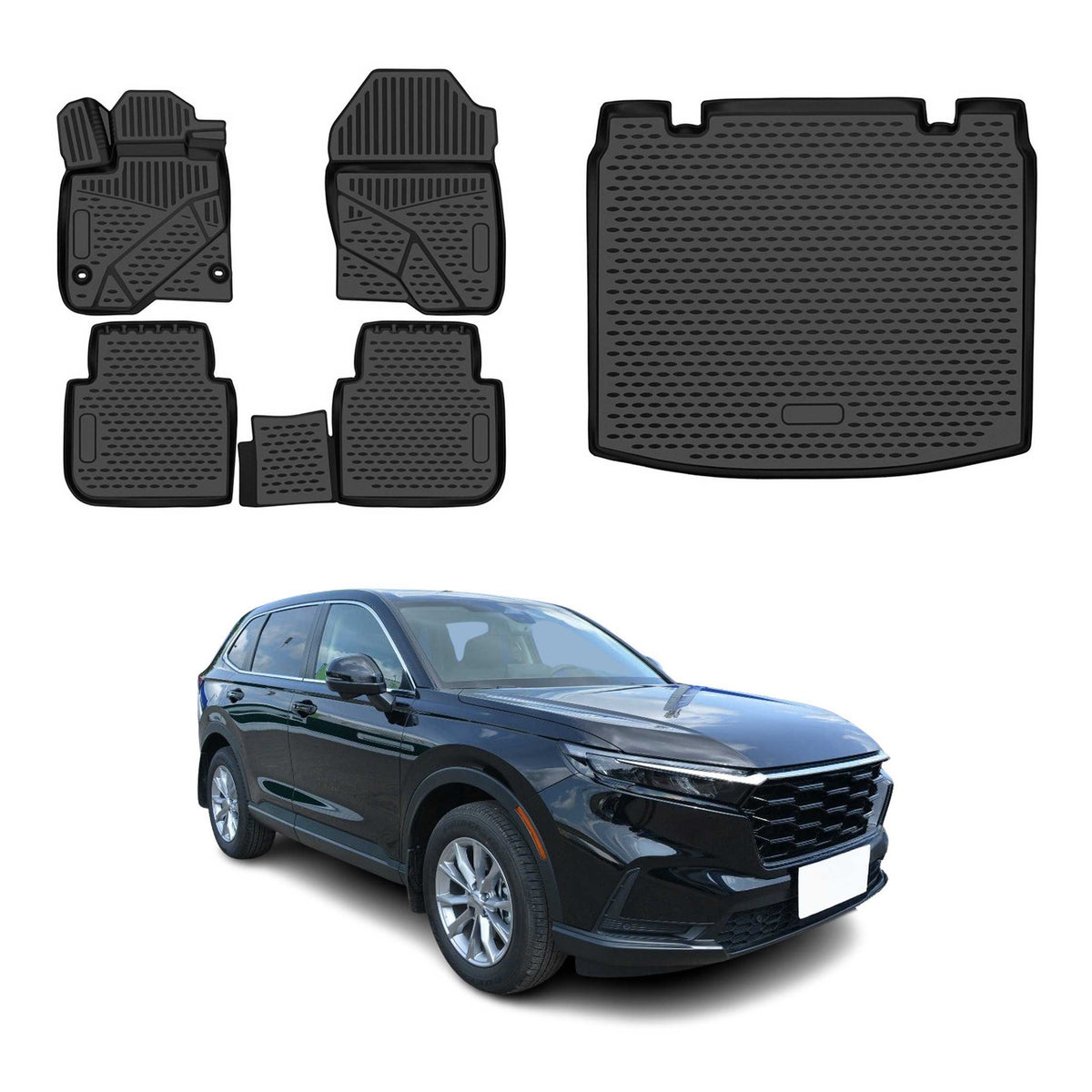 OMAC Kit Tapis de Sol et Coffre pour Honda CR-V VI 2023-2026 Supérieur