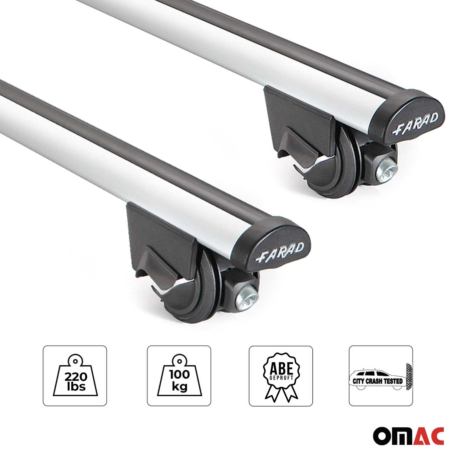Barres de toit transversales pour Opel Zafira 2005-2009 2 pcs en Alu gris TÜV ABE