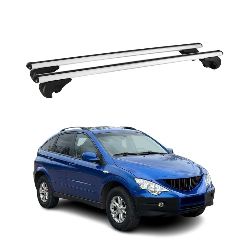 Barres de toit Transversales pour Ssangyong Actyon 2006-2011 Aluminium Argent
