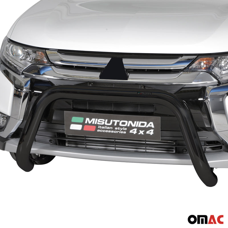 Pare-buffle Avant pour Mitsubishi Outlander PHEV 2015-2018 76 mm en Acier Noir