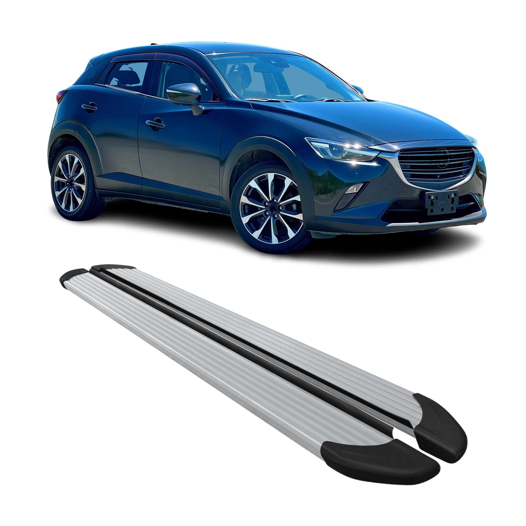 Marchepieds Latéraux pédale pour Mazda CX-3 2015-2021 Aluminium Argent 2Pcs