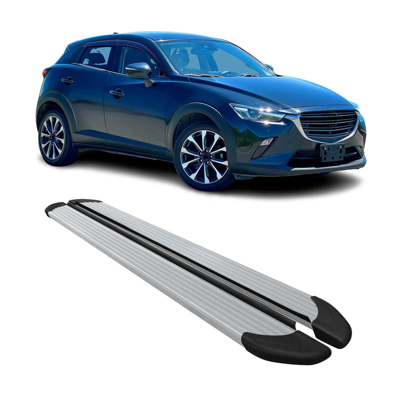 Marchepieds Latéraux pédale pour Mazda CX-3 2015-2024 Aluminium Argent 2Pcs