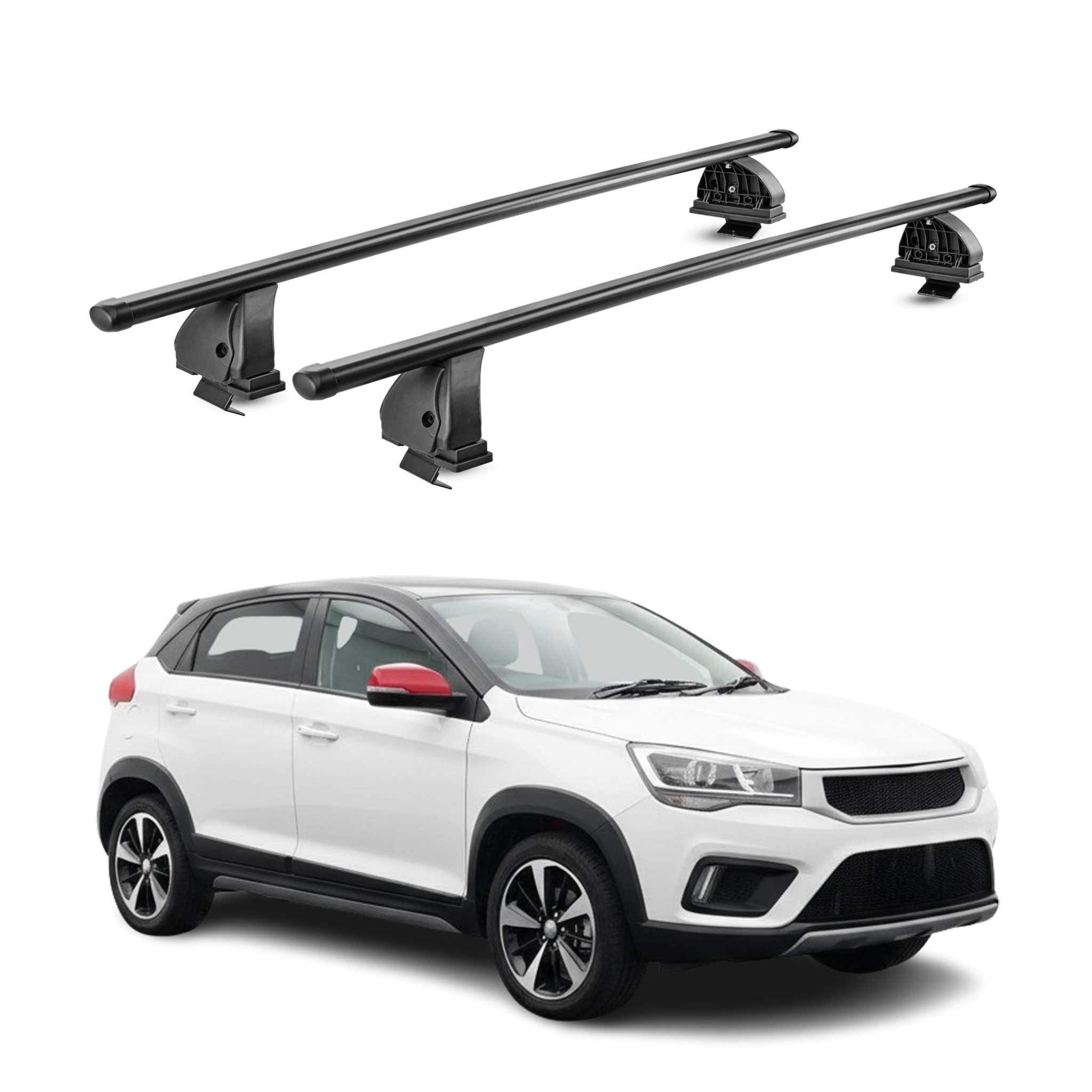 Barres de toit transversales acier pour DR 3 2018-2026 TÜV 75 kg Noir 2Pcs