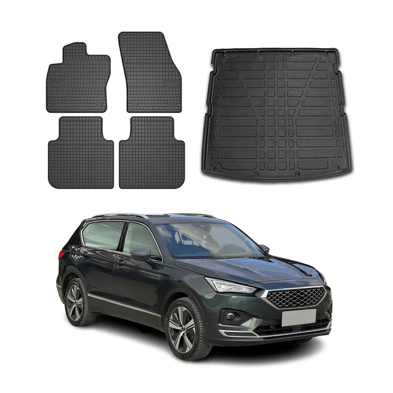 Kit Tapis de sol et coffre pour Seat Tarraco 2019-2024 TPE Noir