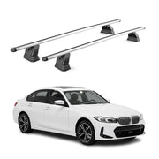 Barres de toit transversales Alu pour BMW Serie 3 G20 2019-2026 TÜV Gris 2Pcs