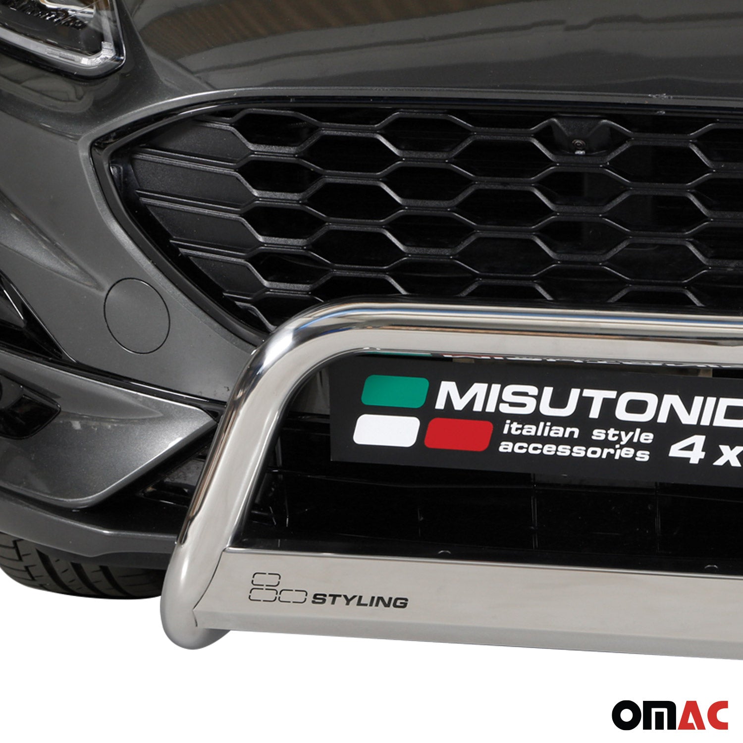 Pare-buffle Avant pour Ford Kuga III 2019-2026 63mm en Acier Inoxydable Argent