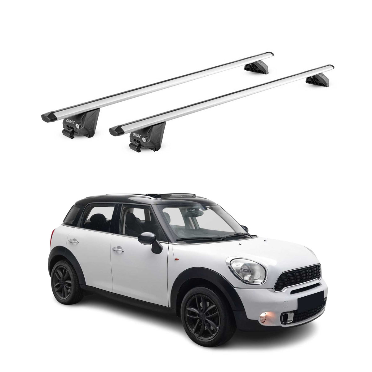 Barres de toit transversales pour Mini Countryman R60 F60 2010-2023 Alu 2Pcs ABE