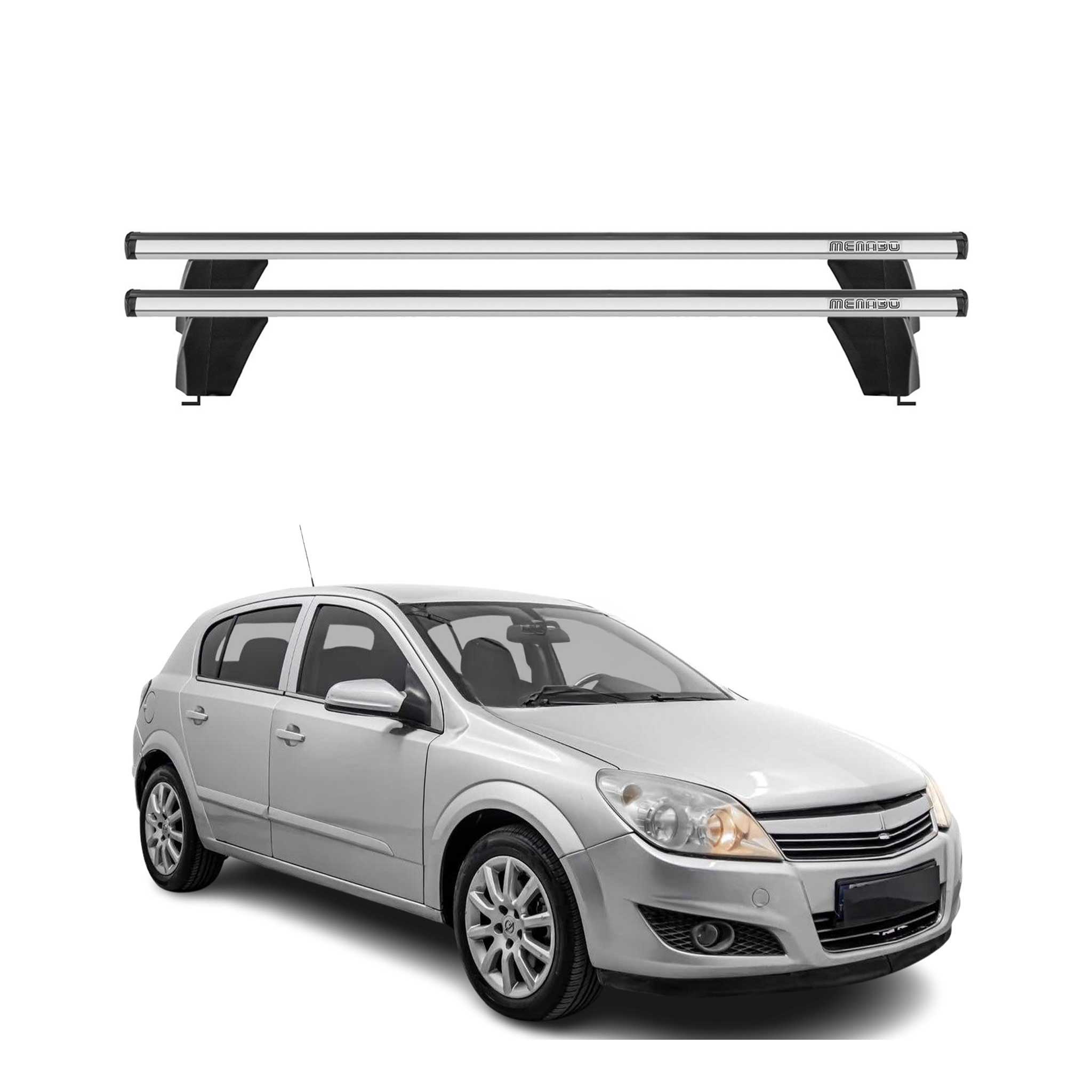Menabo Barres de toit Transversales pour Opel Astra H 2004-2011 Gris ABE 2x