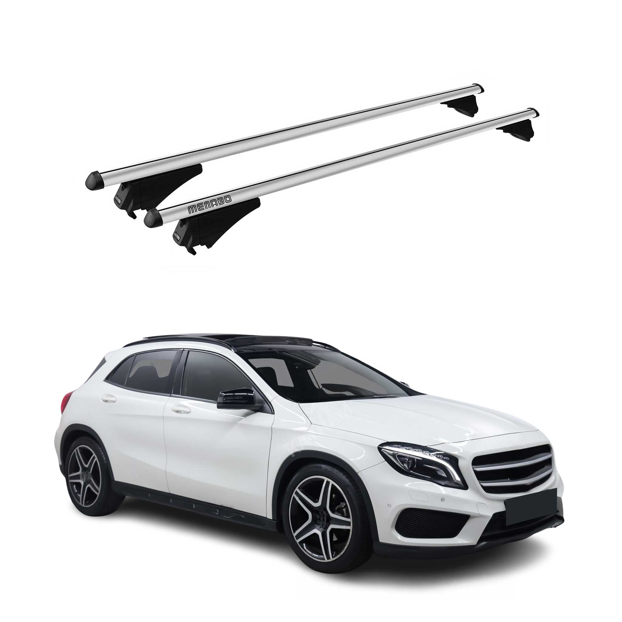Tiger Barres de toit transversales pour Mercedes GLA X156 2014-2020 Gris Alu 2x