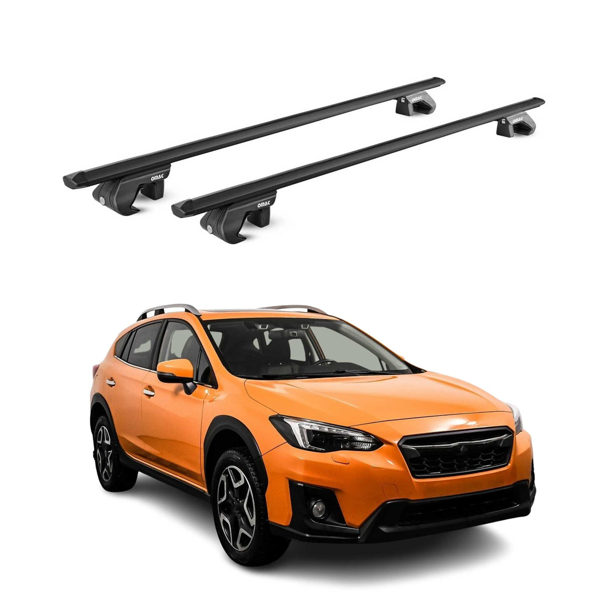 Barres de toit transversales ABE pour Subaru XV 2012-2017 5 P Alu Noir 2x