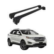 Barres De Toit Transversales pour Ford Edge II 2015-2023 Aluminium Noir 2Pcs