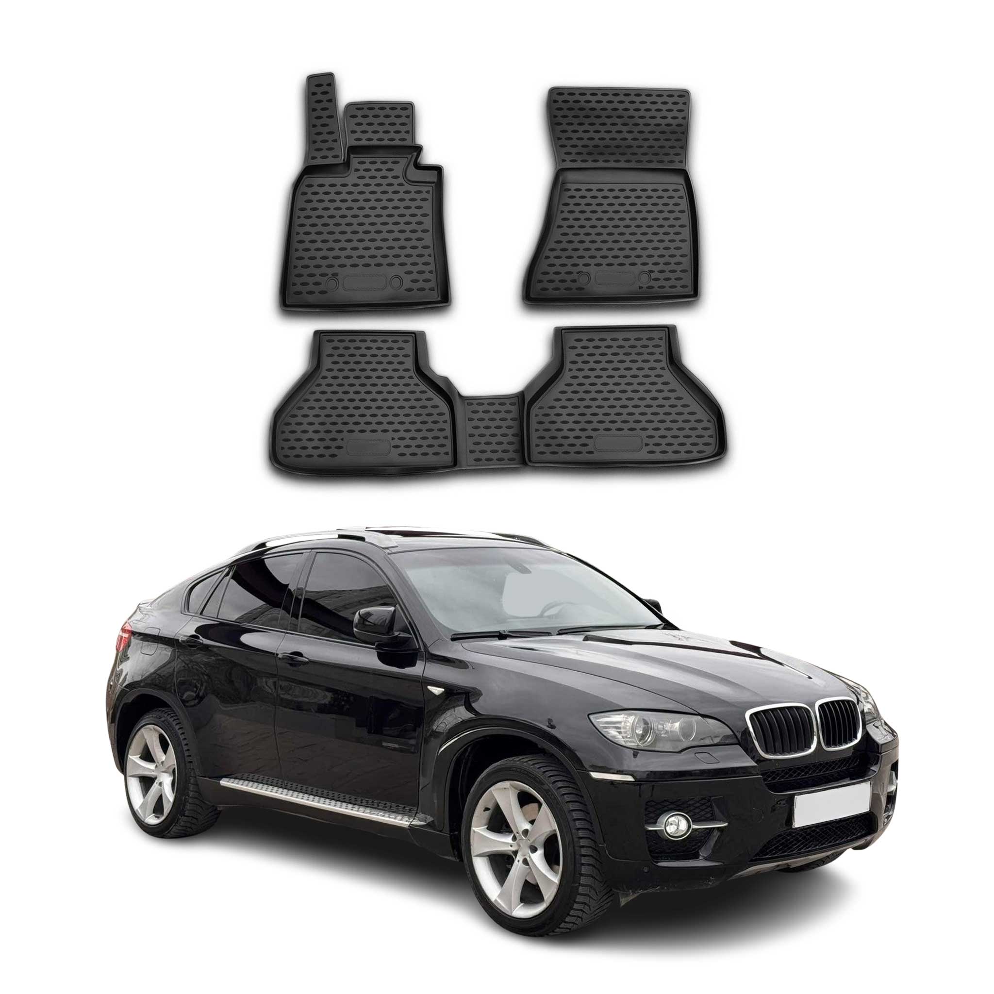 OMAC 3D Tapis de sol pour BMW X6 E71 E72 2007-2014 en caoutchouc Noir