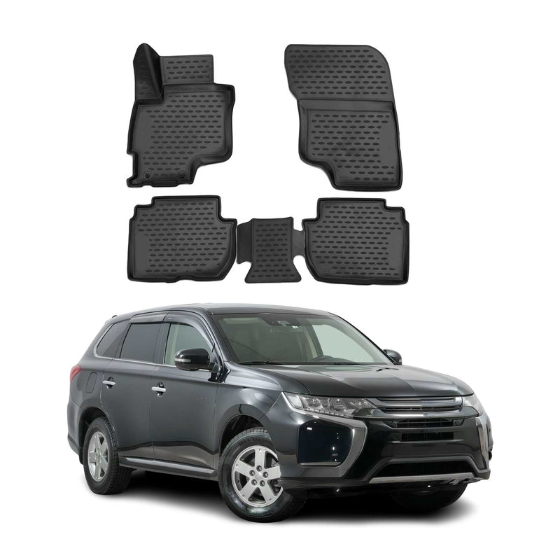 Tapis de Sol pour Mitsubishi Outlander PHEV 2014-2019 TPE Noir