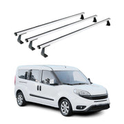 Barres de toit transversales pour Fiat Doblo 2010-2021 Aluminium Gris 3x