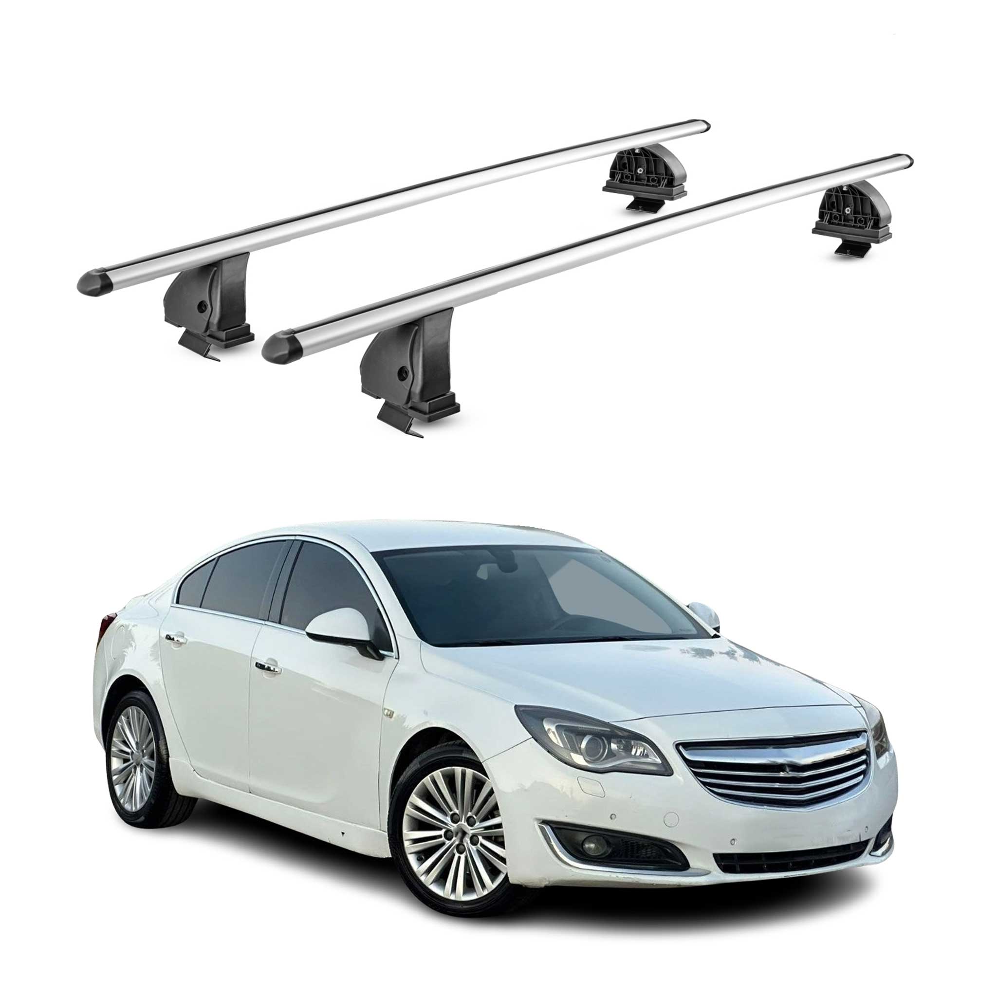 Barres de toit transversales Alu pour Opel Insignia A Berline 2008-2017 Gris 2x