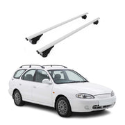 Barres de toit Transversales pour Hyundai Lantra II Break 1995-2000 Acier Gris