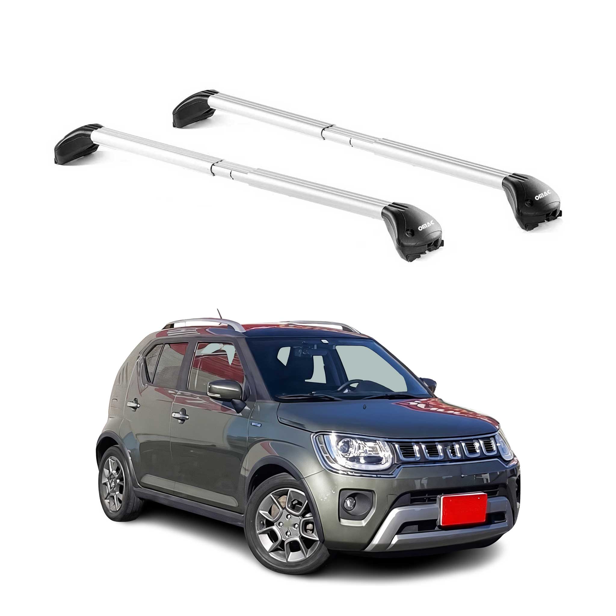 Barres de toit pour Suzuki Ignis MF 2016-2026 5P Gris Argenté 2 pièces ABE