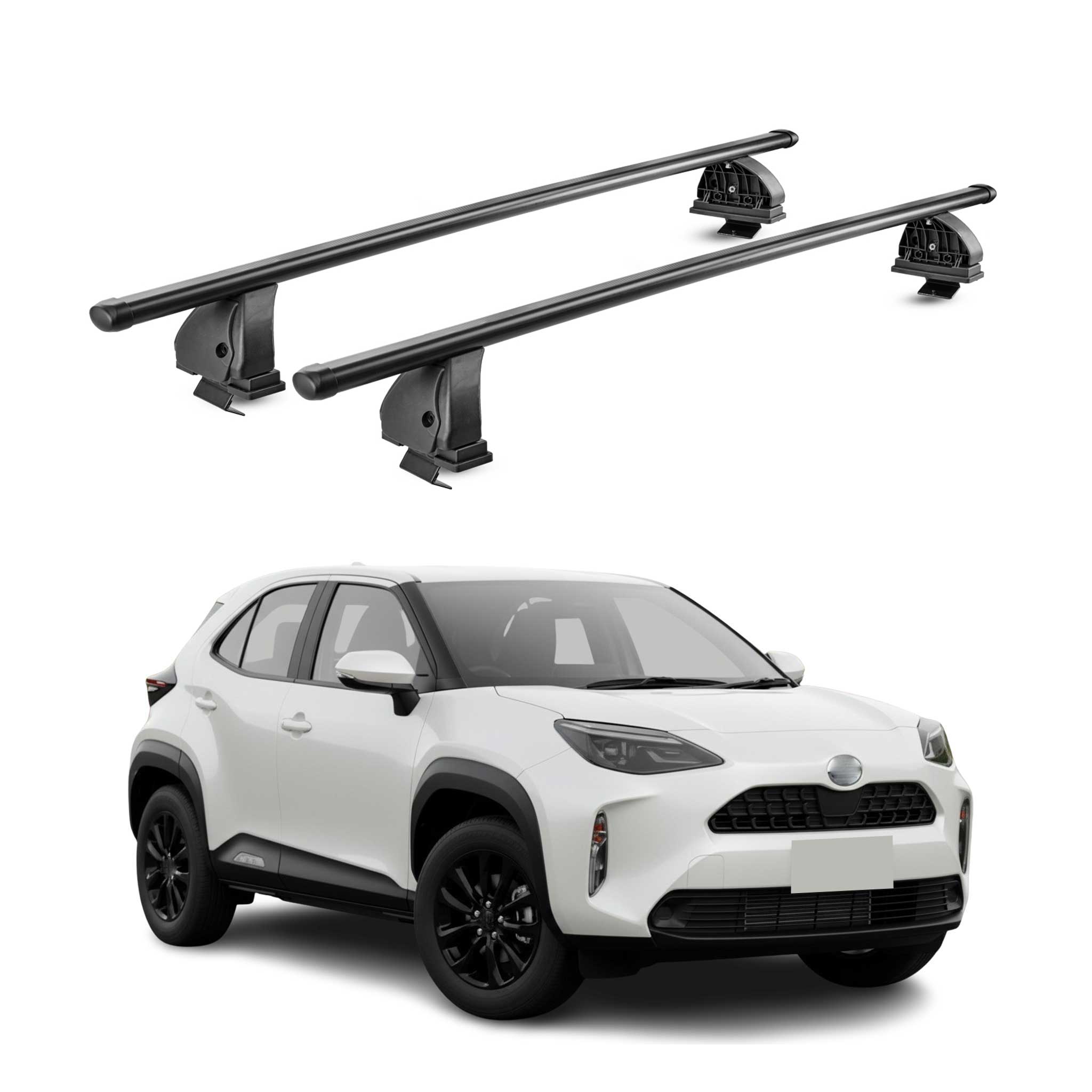 Barres de toit transversales acier pour Toyota Yaris Cross 2021-2026 TÜV Noir 2x