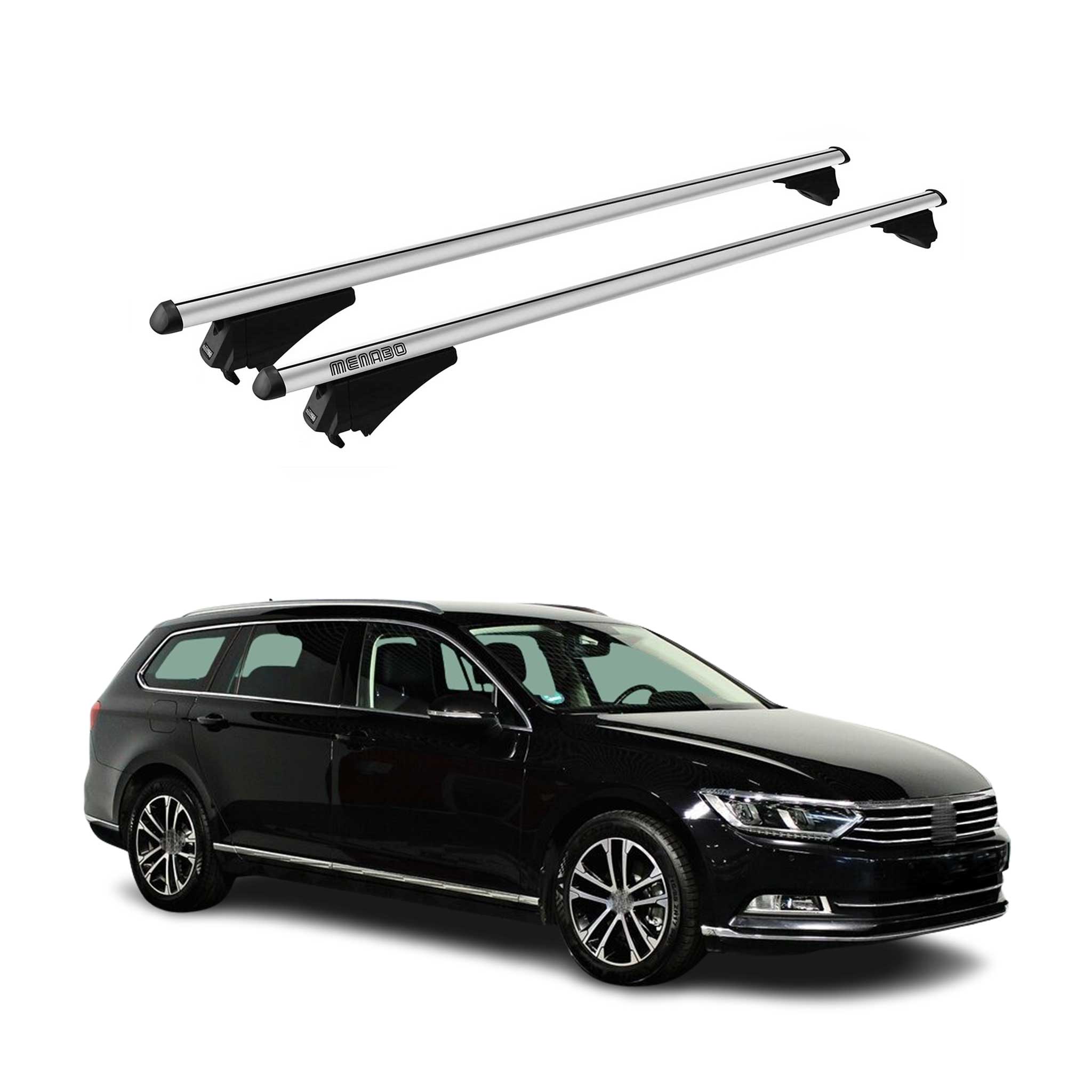 Tiger Barres de toit transversales pour VW Passat B8 Variant 2014-2019 Gris
