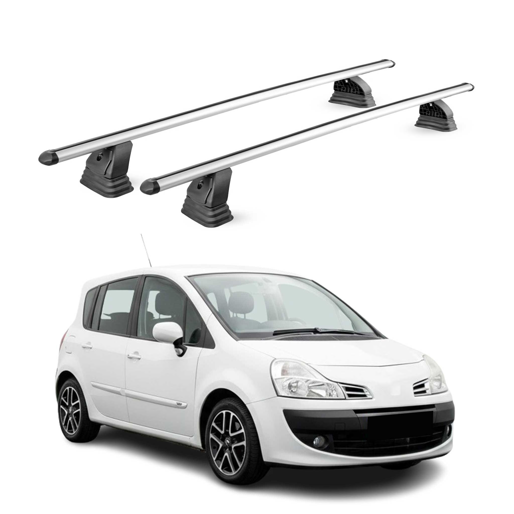Barres de toit transversales Alu pour Renault Grand Modus 2008-2013 TÜV Gris 2x