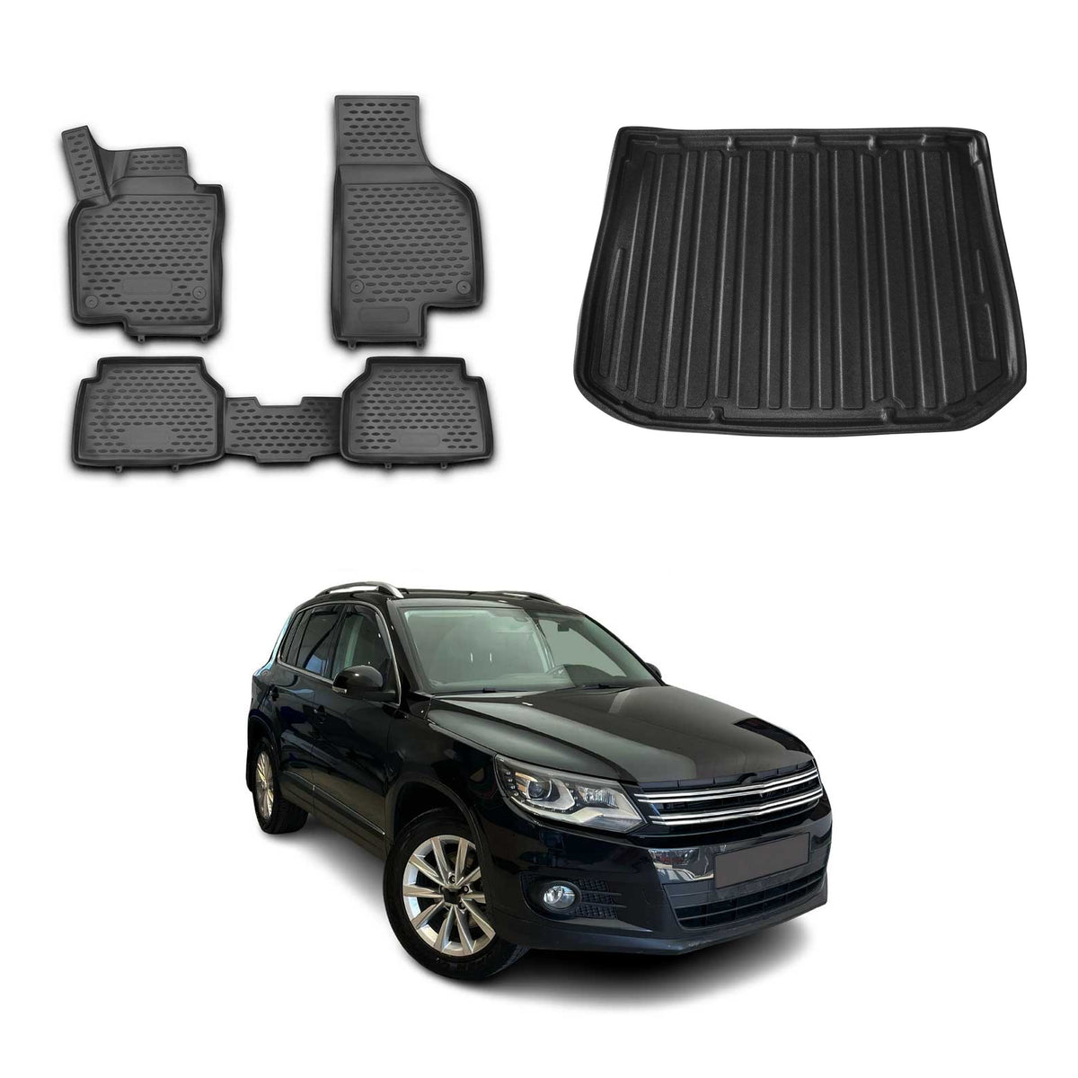 OMAC Kit Tapis de Sol et Coffre pour VW Tiguan mk1 2007-2016