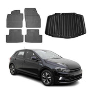 Kit Tapis de sol et coffre pour VW Polo 2017-2026 HB TPE Noir