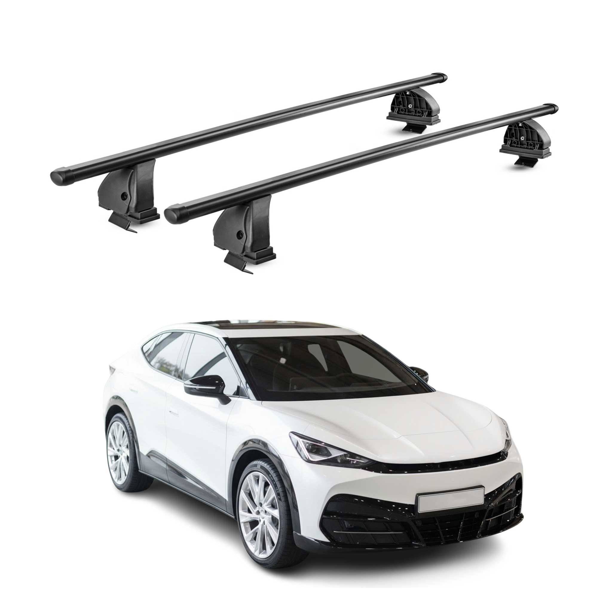 Barres de toit transversales acier pour Cupra Tavascan 2024-2026 TÜV Noir 2Pcs