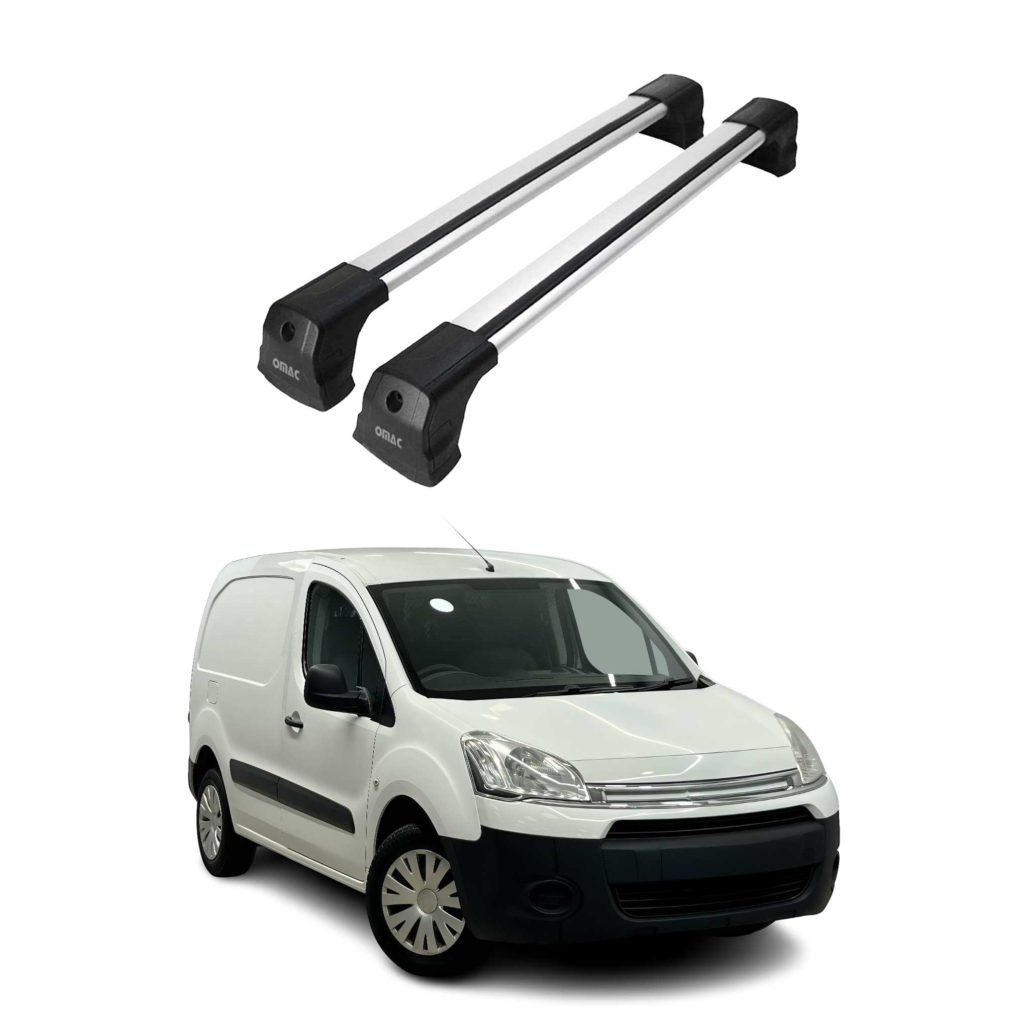 Barres de Toit Transversales pour Citroen Berlingo 2008-2018 Alu Gris 2x