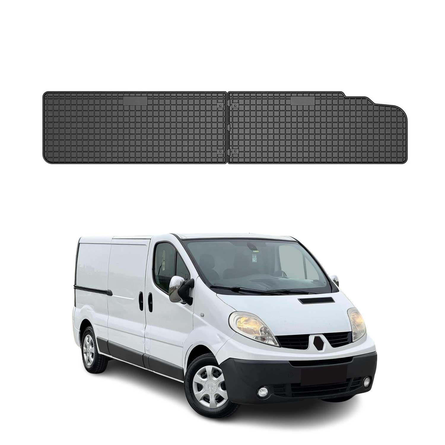 Tapis de Sol pour Renault Trafic 2001-2014 3e rangée en Caoutchouc Noir