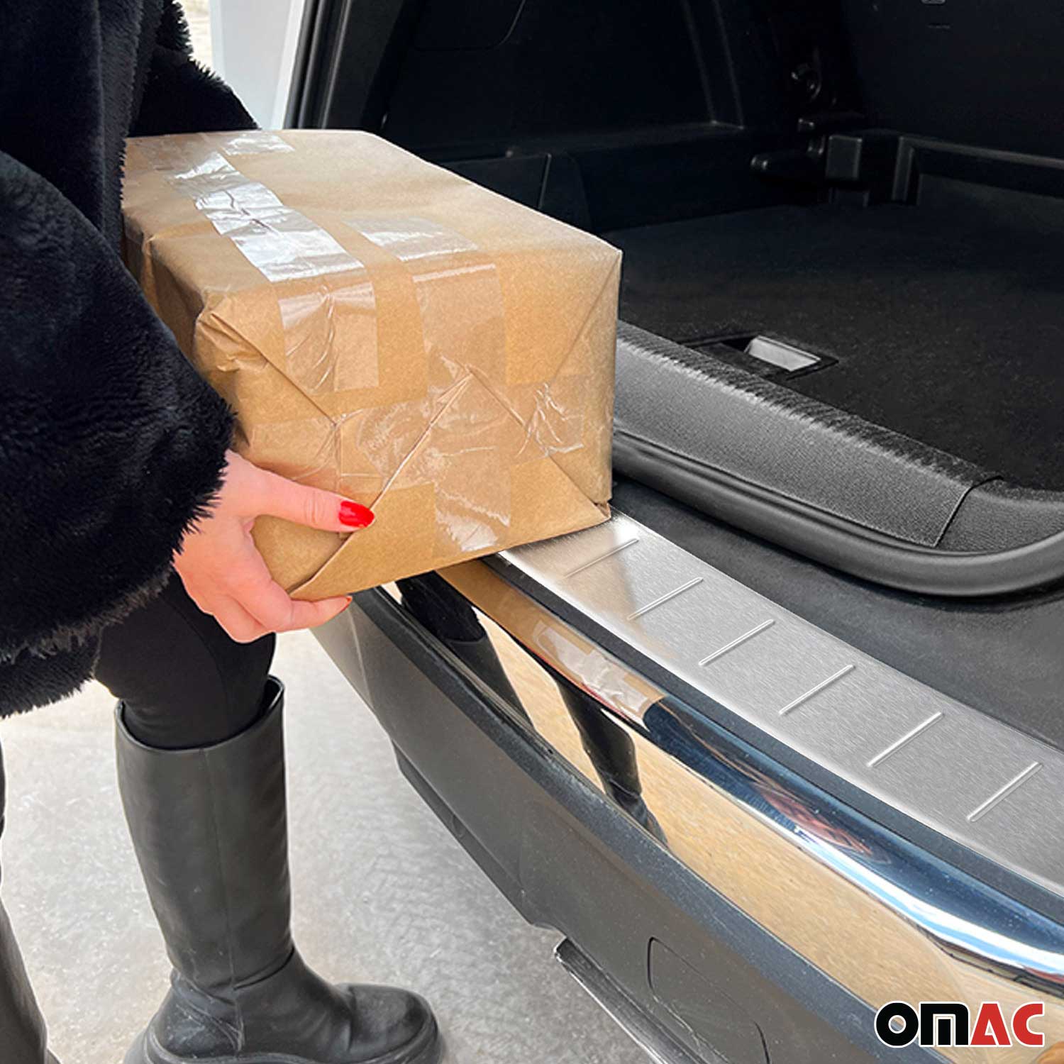 OMAC Protection de Pare-Chocs pour Audi Q5 FY 2017-2025 Inox finition brossée