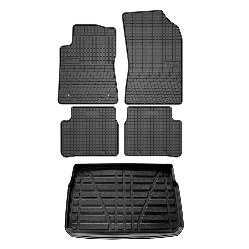 Kit Tapis de sol et coffre pour Citroen C3 2016-2024 HB TPE Noir