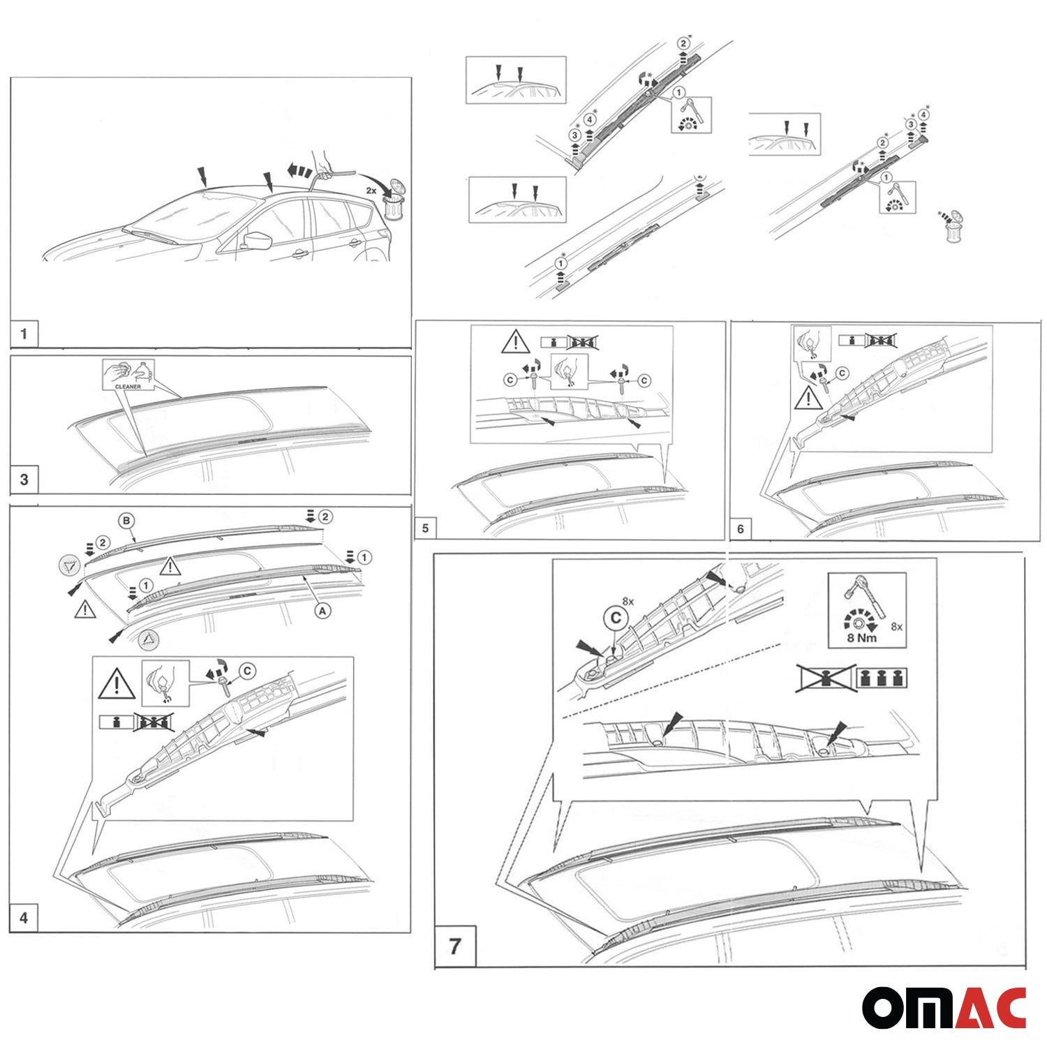 Original Barres De Toit Longitudinales pour Ford Kuga II 2012-19 Aluminium Gris