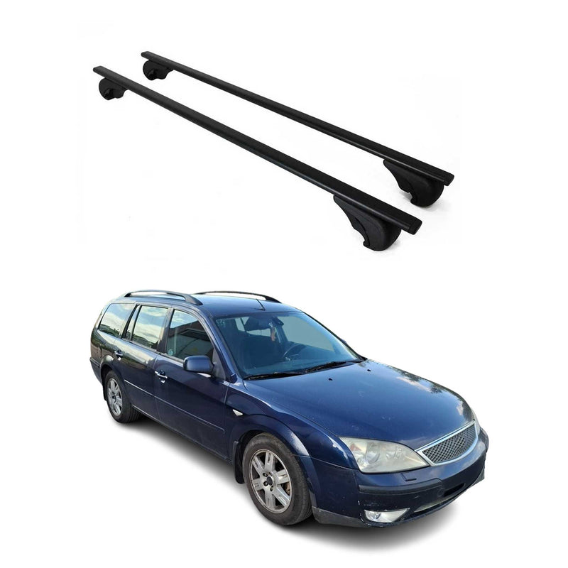 Barres de toit Transversales pour Ford Mondeo mk3 Turnier 2000-2007 Fer Noir