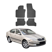Tapis de Sol pour Skoda Octavia II 2004-2013 OMAC Noir Caoutchouc