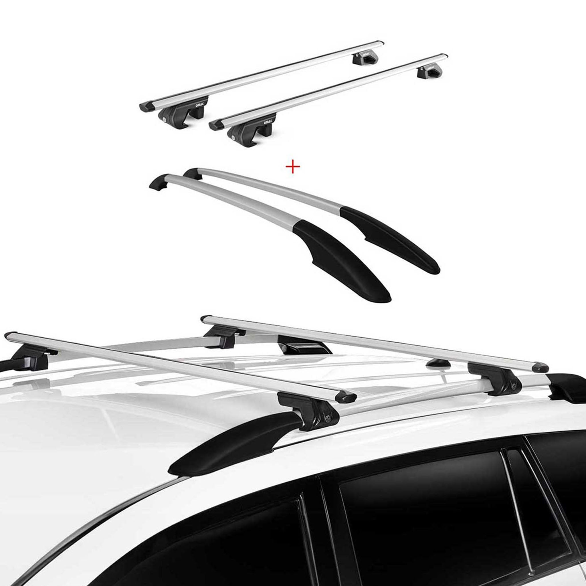 KIT Barres de toit trans+long pour Ford Kuga II 2012-2019 Alu Gris