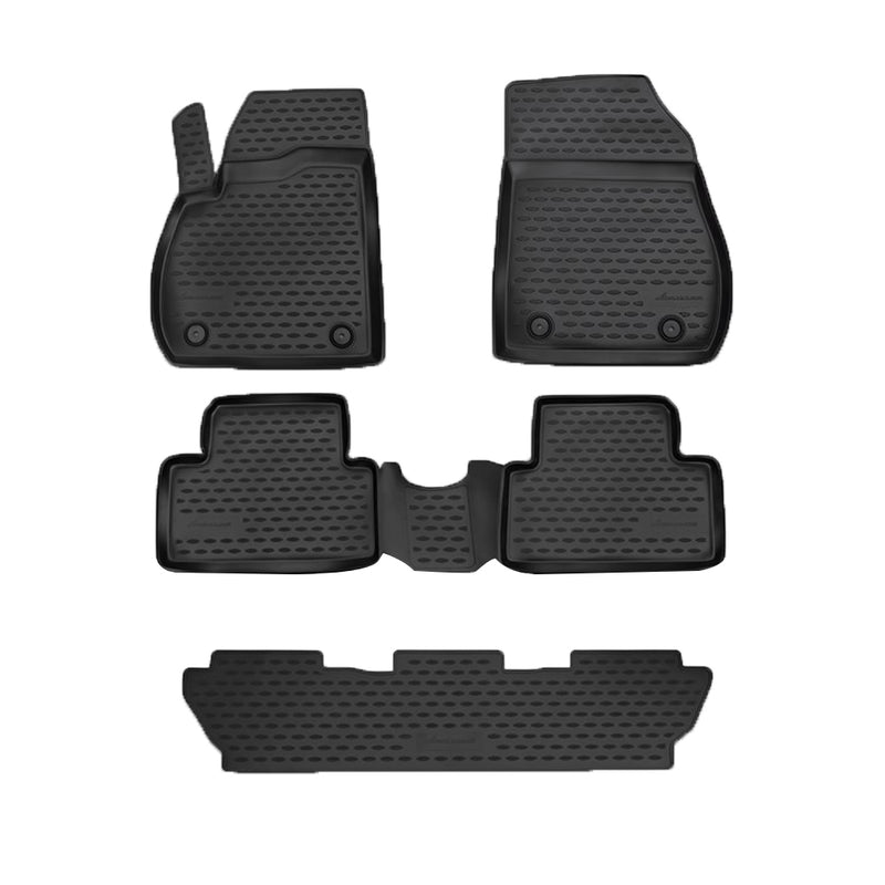 Tapis de sol pour Opel Zafira C 2011-2019 en caoutchouc TPE 3D Noir 4Pcs