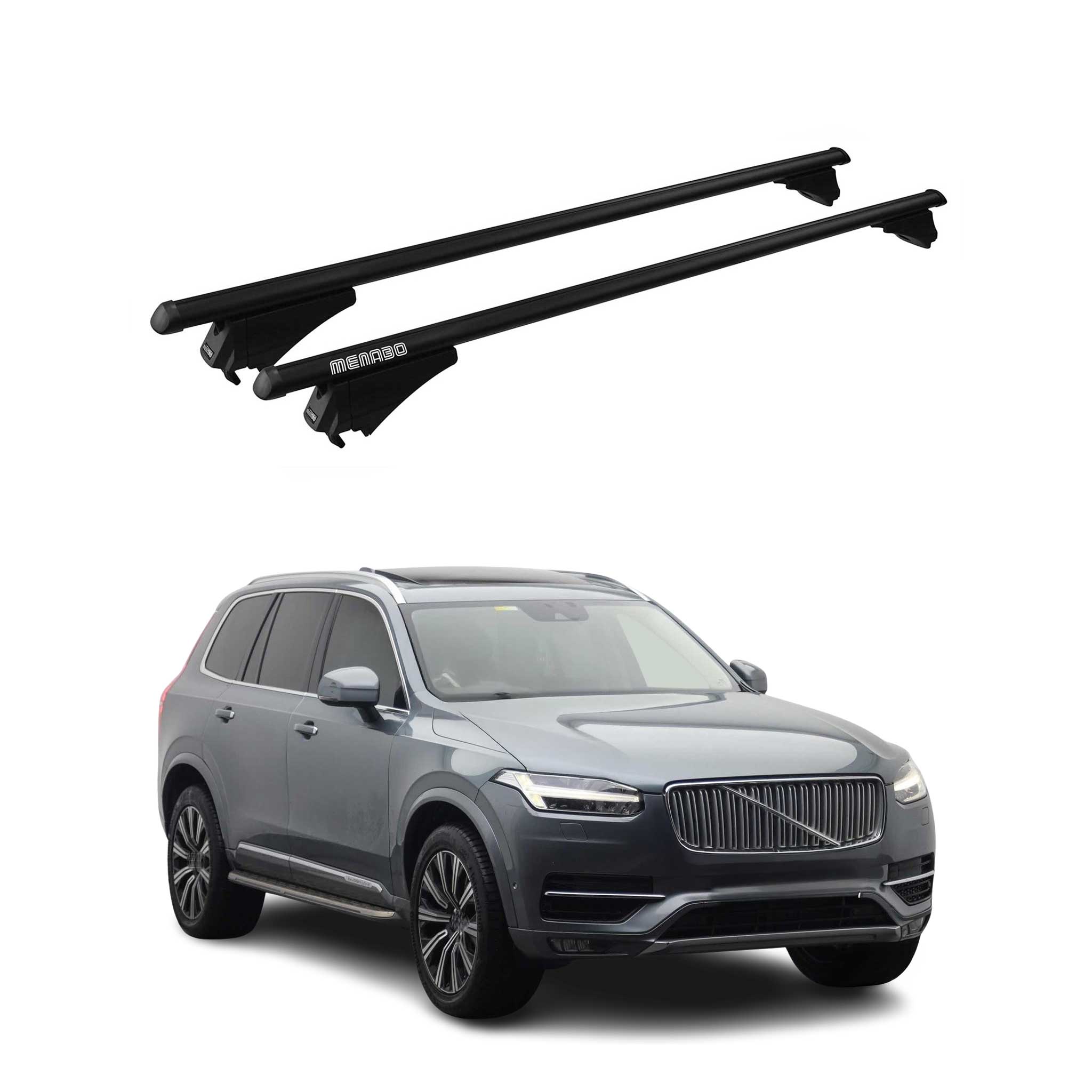 Tiger Barres de toit transversales pour Volvo XC90 2015-2019 Noir