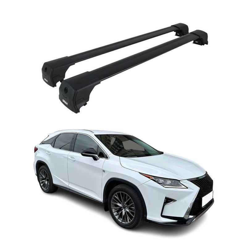 Barres De Toit Transversales pour Lexus RX 450h 2015-2025 SUV Alu Noir ABE